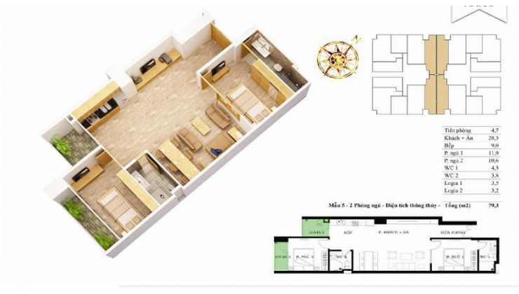Căn Hộ  Thanh Xuân Căn Góc-90M2-2PN -2 Ban Công Thoáng   2.7 Tỷ